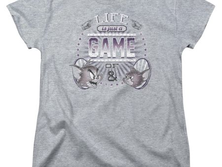 TOM AND JERRY : LIFE IS A GAME WOMENS SHORT SLEEVE Athletic Heather SM Online