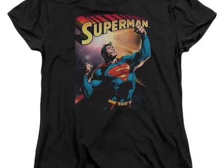 SUPERMAN : VICTORY S\S WOMENS TEE BLACK MD Cheap