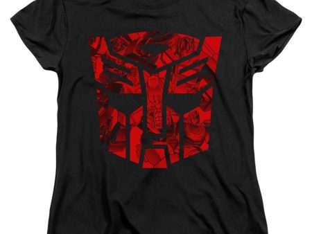 TRANSFORMERS : TONAL AUTOBOT WOMENS SHORT SLEEVE Black SM Cheap