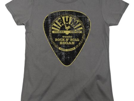 SUN RECORDS : GUITAR PICK WOMENS SHORT SLEEVE CHARCOAL XL Online