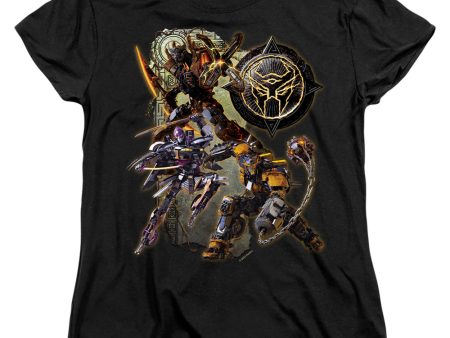 TRANSFORMERS : TERRORCON GROUP SHOT WOMENS SHORT SLEEVE Black SM on Sale