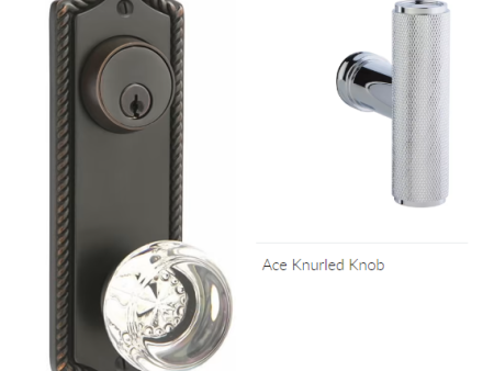 Emtek 7090ACEKN Passage Single Keyed , Sideplate Locksets Rope 3-5 8 , The Ace Knurled Knob Fashion