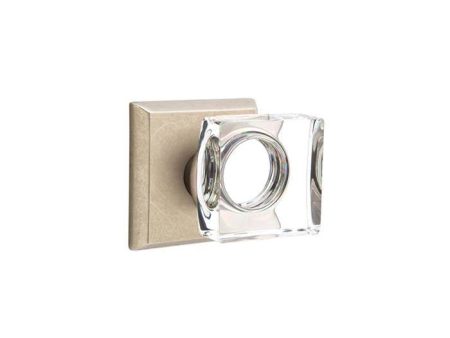 Emtek 7061MSC Dummy , No.6 Rosette , Modern Square Crystal Knob Sale