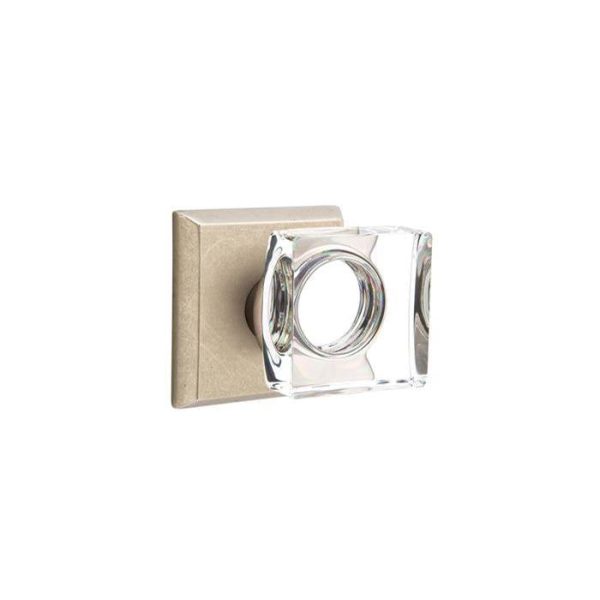 Emtek 7061MSC Dummy , No.6 Rosette , Modern Square Crystal Knob Sale