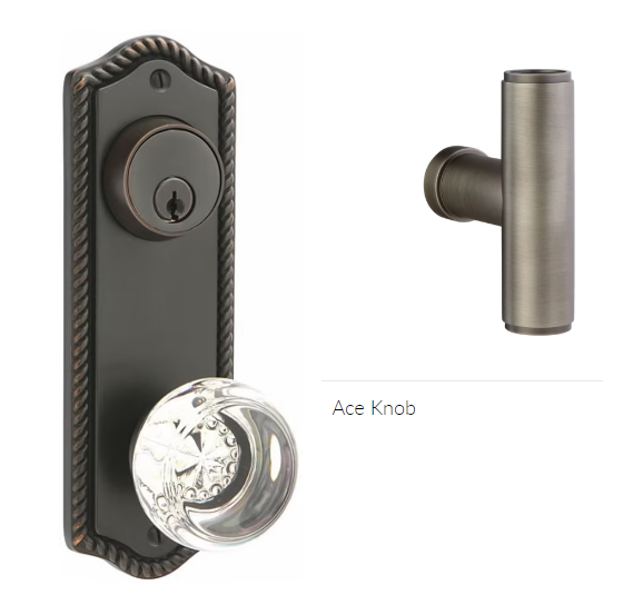 Emtek 7090ACE Passage Single Keyed , Sideplate Locksets Rope 3-5 8 , The Ace Knob For Discount